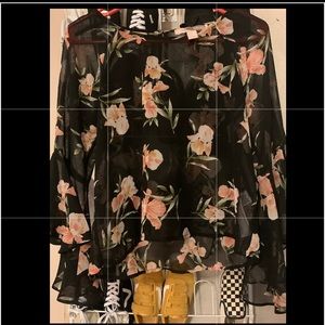 sheer floral top